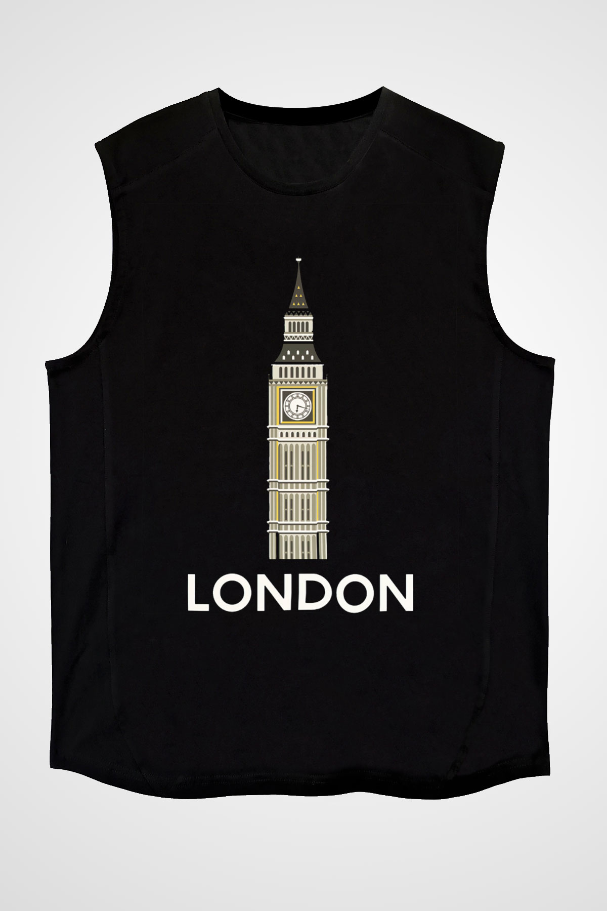 Big Ben Siyah Unisex Kolsuz Tişört