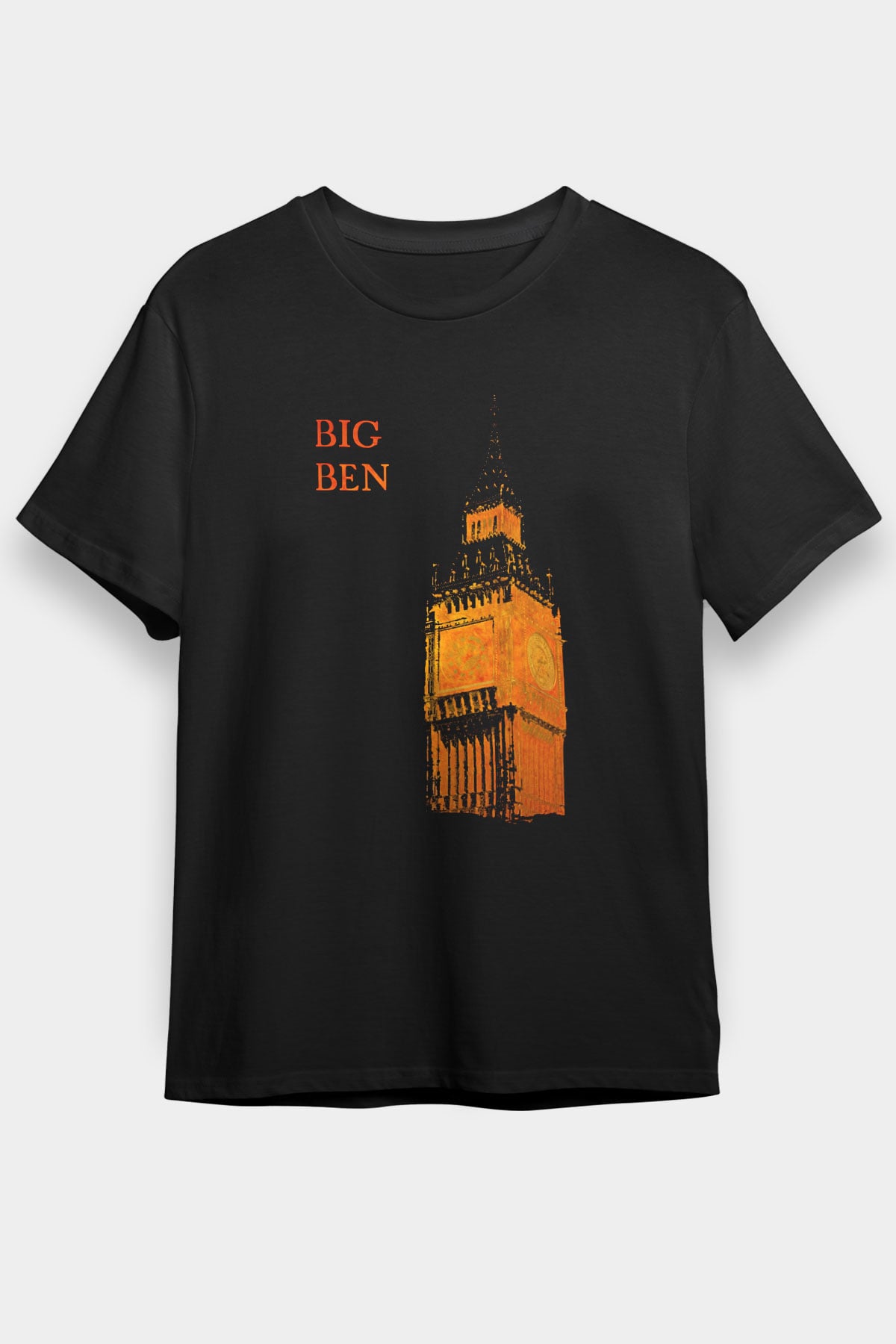 Big Ben Siyah Unisex Tişört T-Shirt - TişörtFabrikası