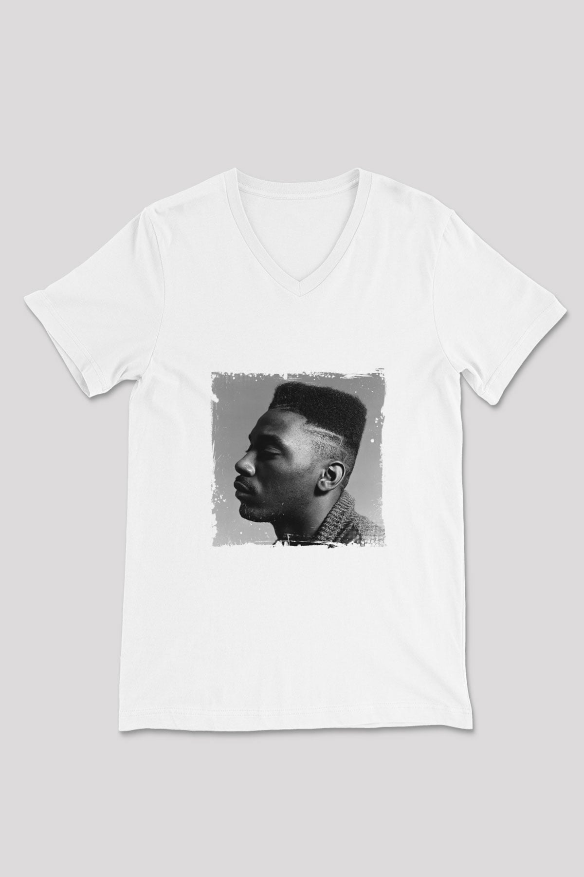Big Daddy Kane Baskılı Beyaz V Yaka Unisex Tişört