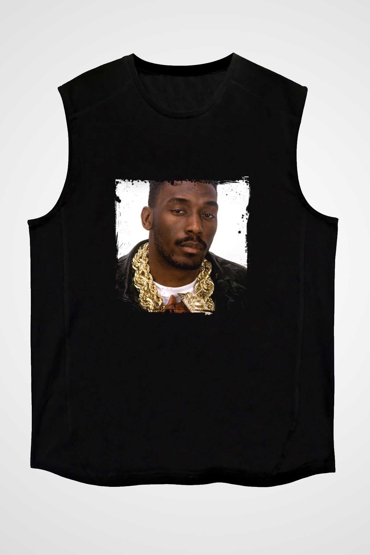 Big Daddy Kane Baskılı Unisex Siyah Kolsuz Tişört