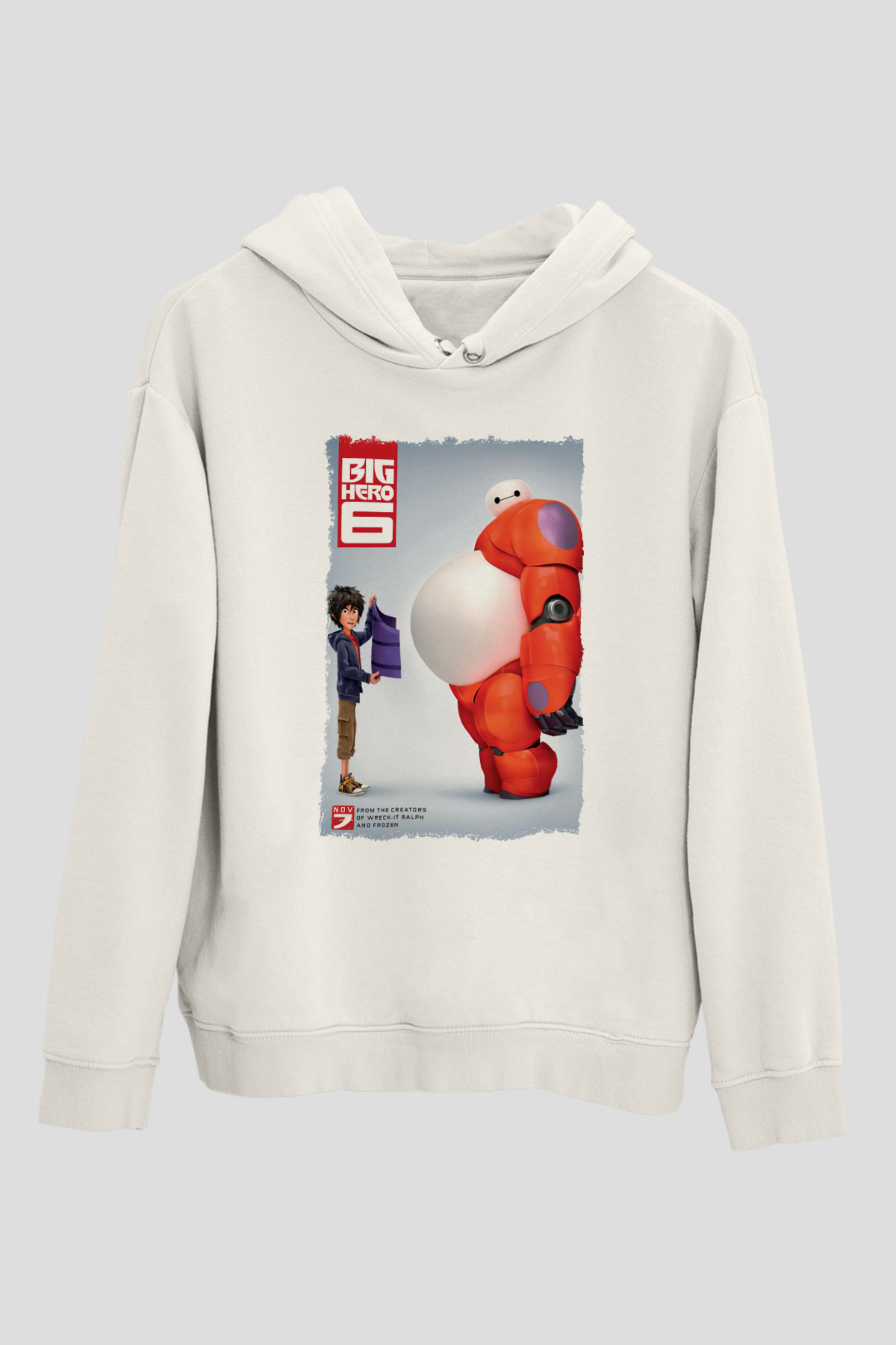 Big Hero Beyaz Unisex Hoodie