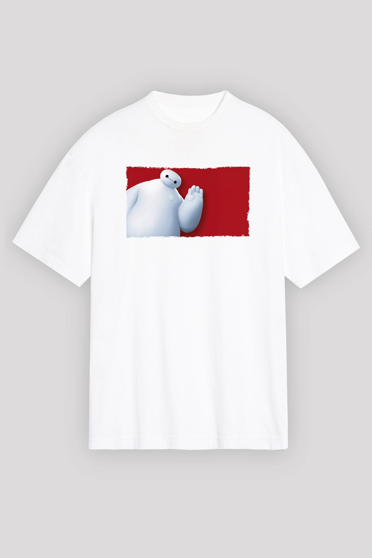 Big Hero Beyaz Unisex Oversize Tişört T-Shirt