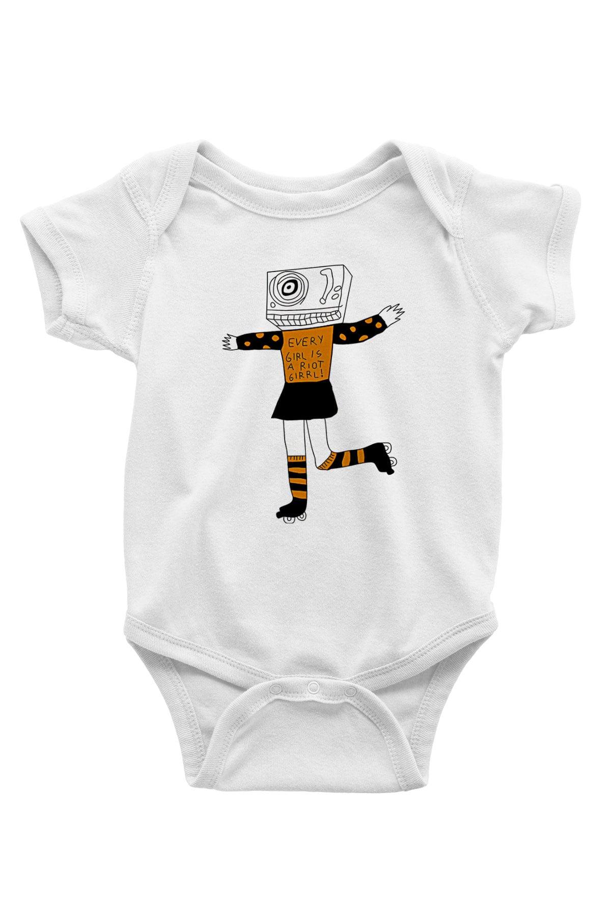 Bikini Kill Baskılı Beyaz Unisex Bebek Body - Zıbın