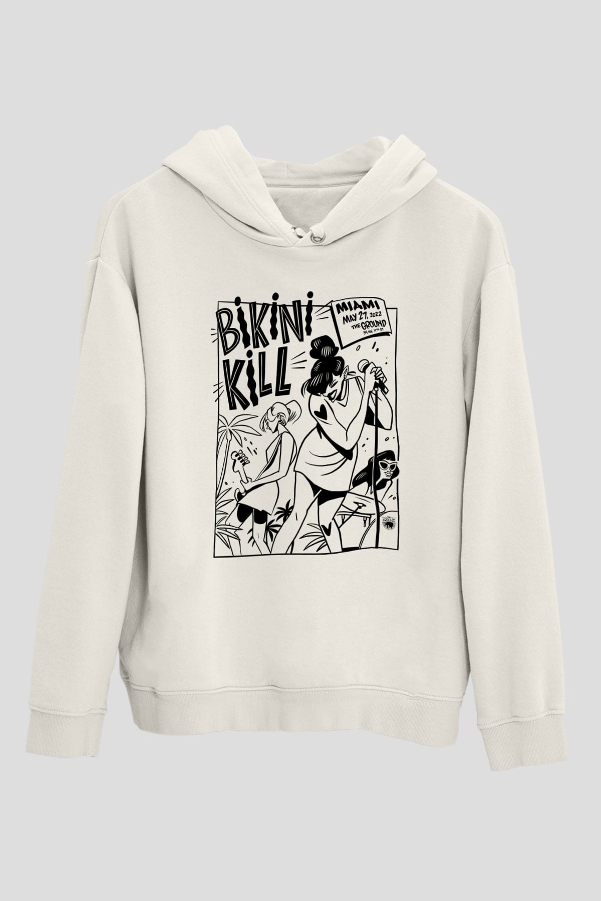 Bikini Kill Baskılı Beyaz Unisex Kapüşonlu Sweatshirt