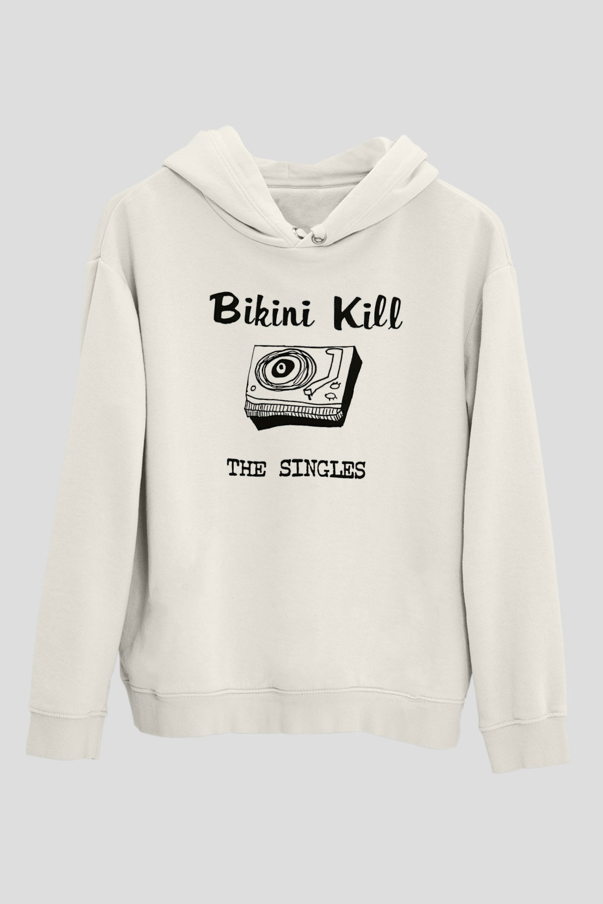 Bikini Kill Baskılı Beyaz Unisex Kapüşonlu Sweatshirt