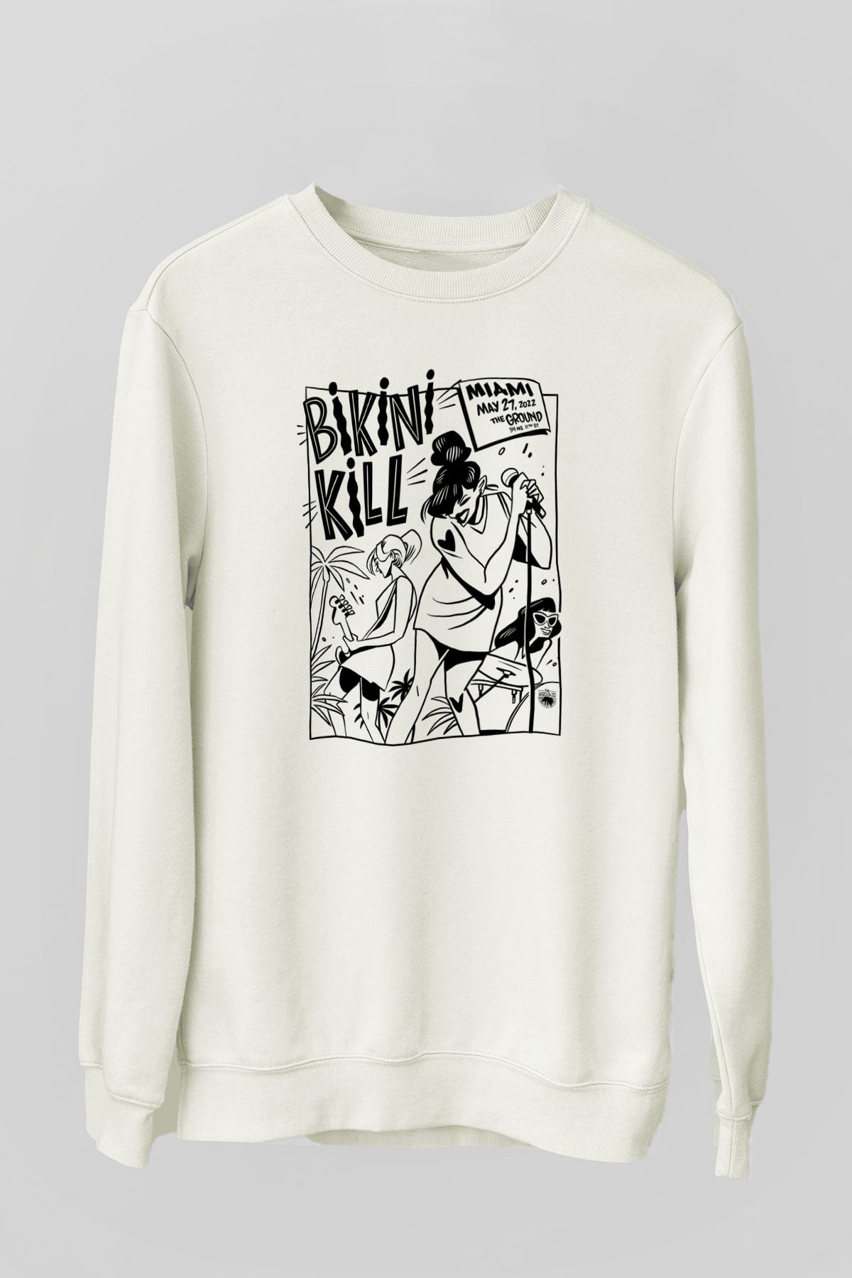 Bikini Kill Baskılı Beyaz Unisex Sweatshirt