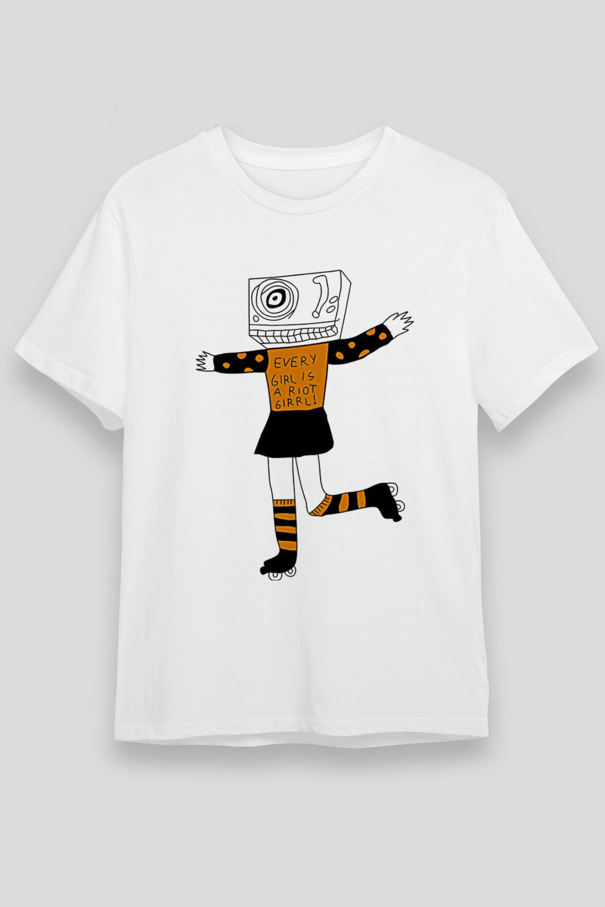Bikini Kill Baskılı Unisex Beyaz Tişört - Tshirt