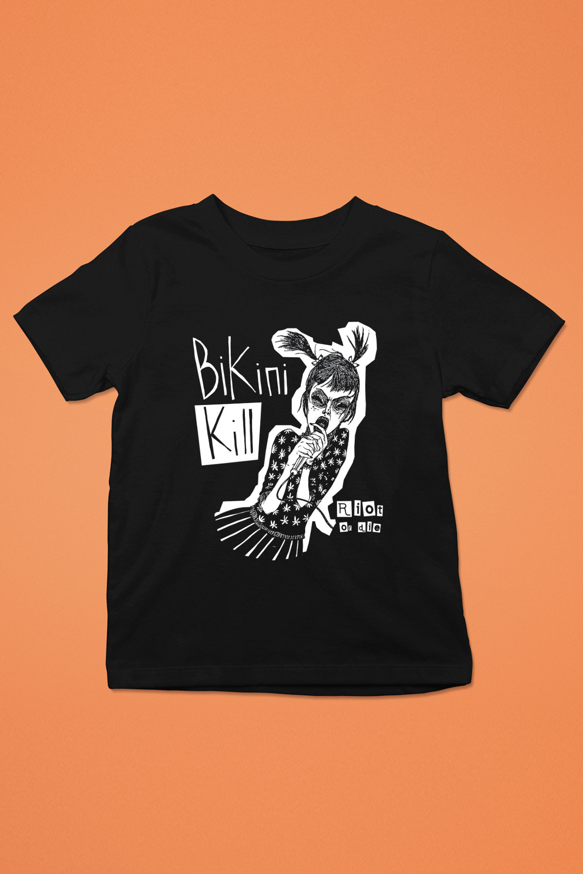 Bikini Kill Baskılı Unisex Siyah Çocuk Tişört - Tshirt