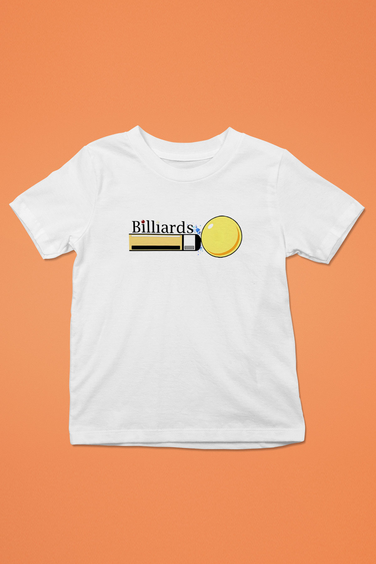 Bilardo Baskılı Beyaz Unisex Çocuk Tişört
