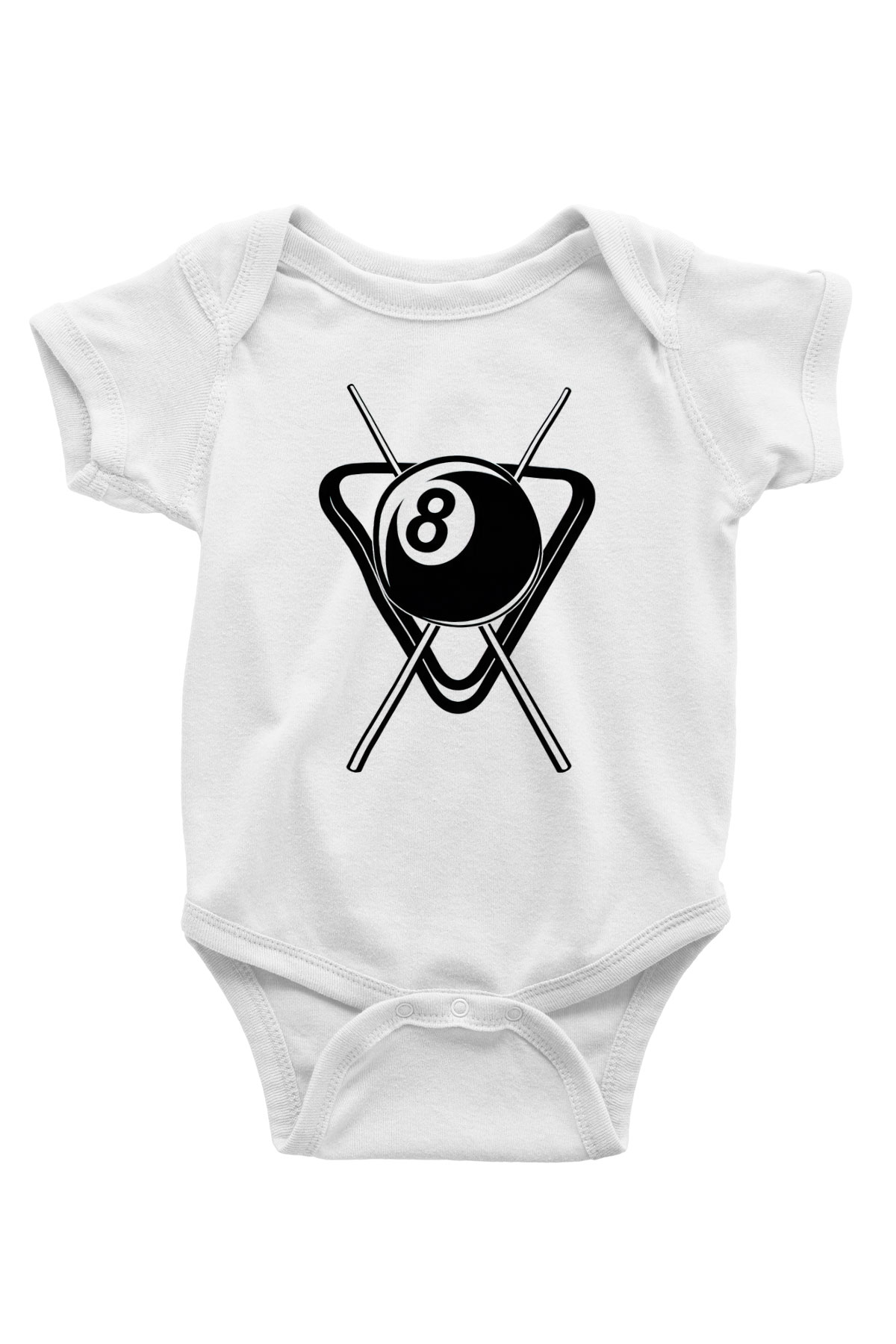 Bilardo Beyaz Bebek Body - Zıbın