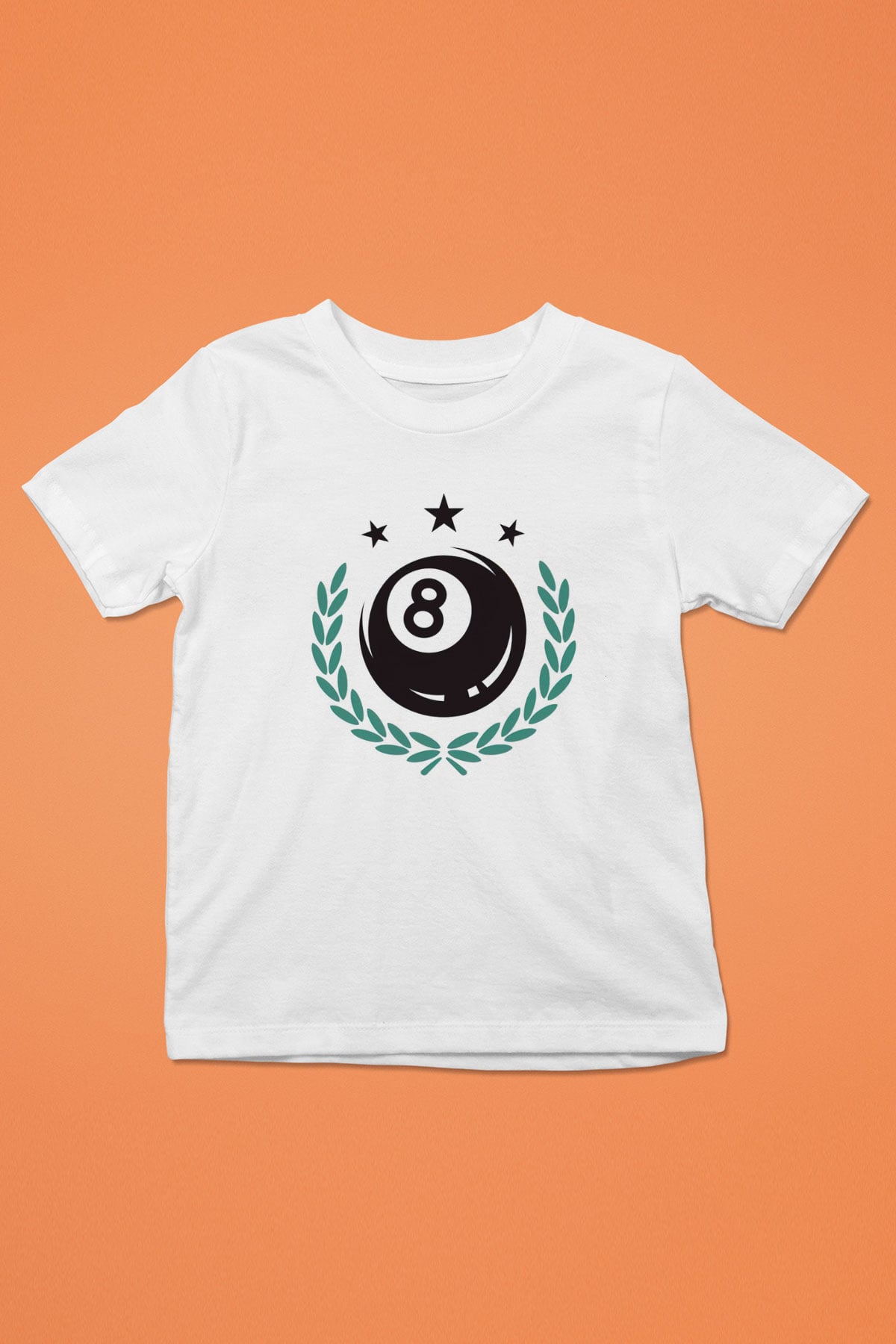 Bilardo Beyaz Unisex Çocuk Tişört