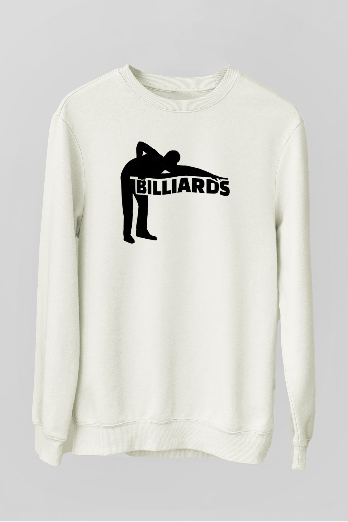 Bilardo Beyaz Unisex Sweatshirt