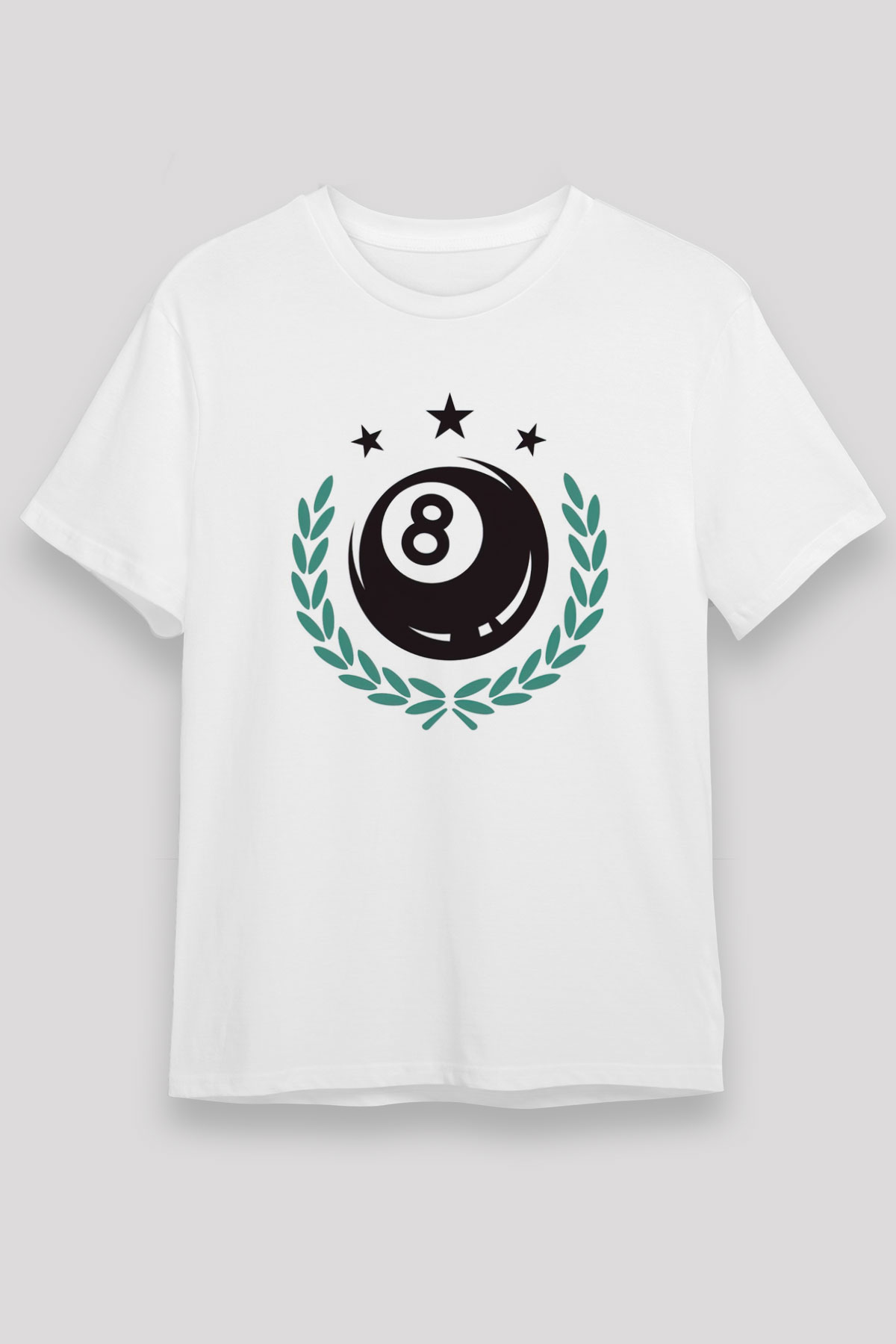 Bilardo Beyaz Unisex Tişört T-Shirt - TişörtFabrikası