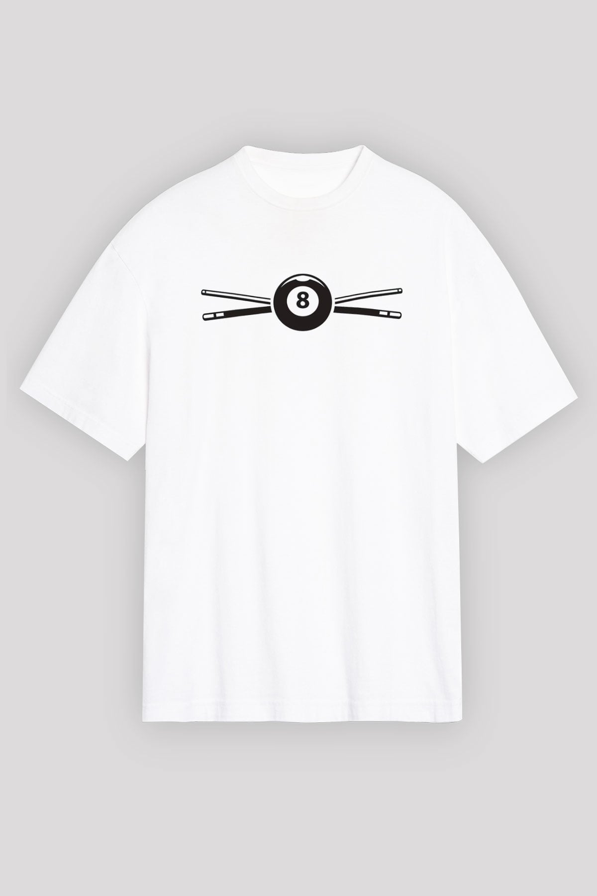 Bilardo Beyaz Unisex Tişört T-Shirt - TişörtFabrikası