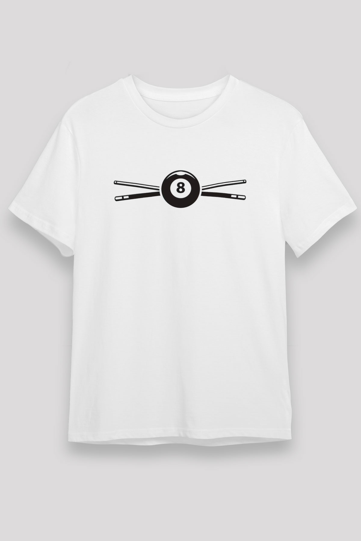 Bilardo Beyaz Unisex Tişört T-Shirt - TişörtFabrikası