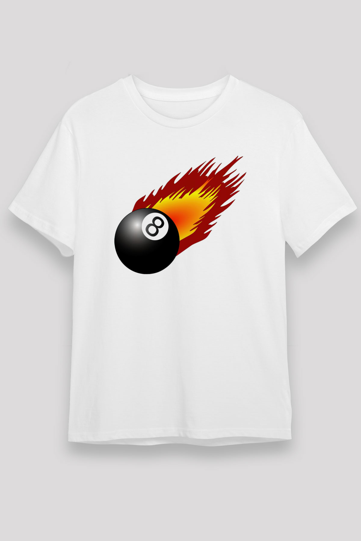 Bilardo Beyaz Unisex Tişört T-Shirt - TişörtFabrikası