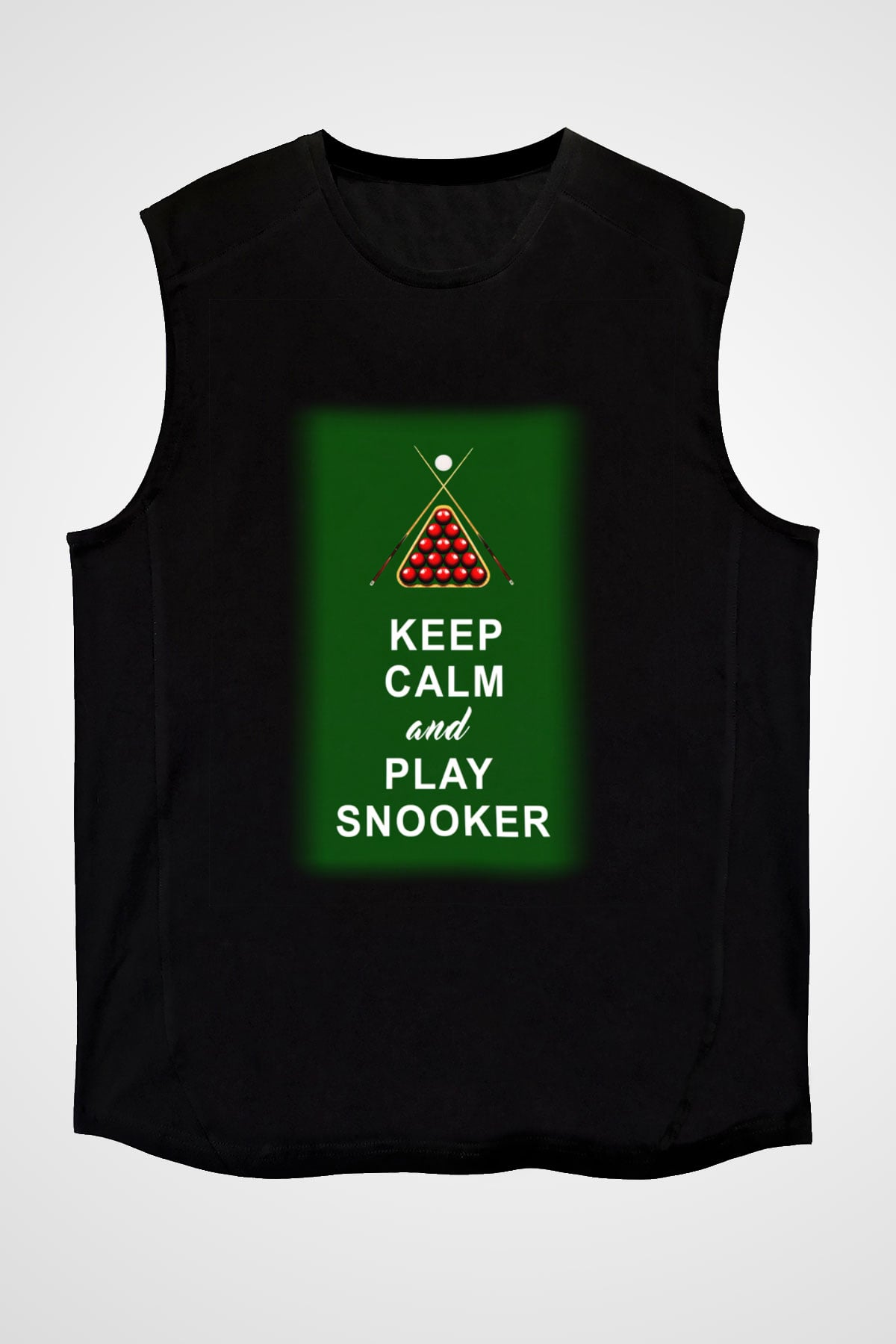 Bilardo Siyah Unisex Kolsuz Tişört