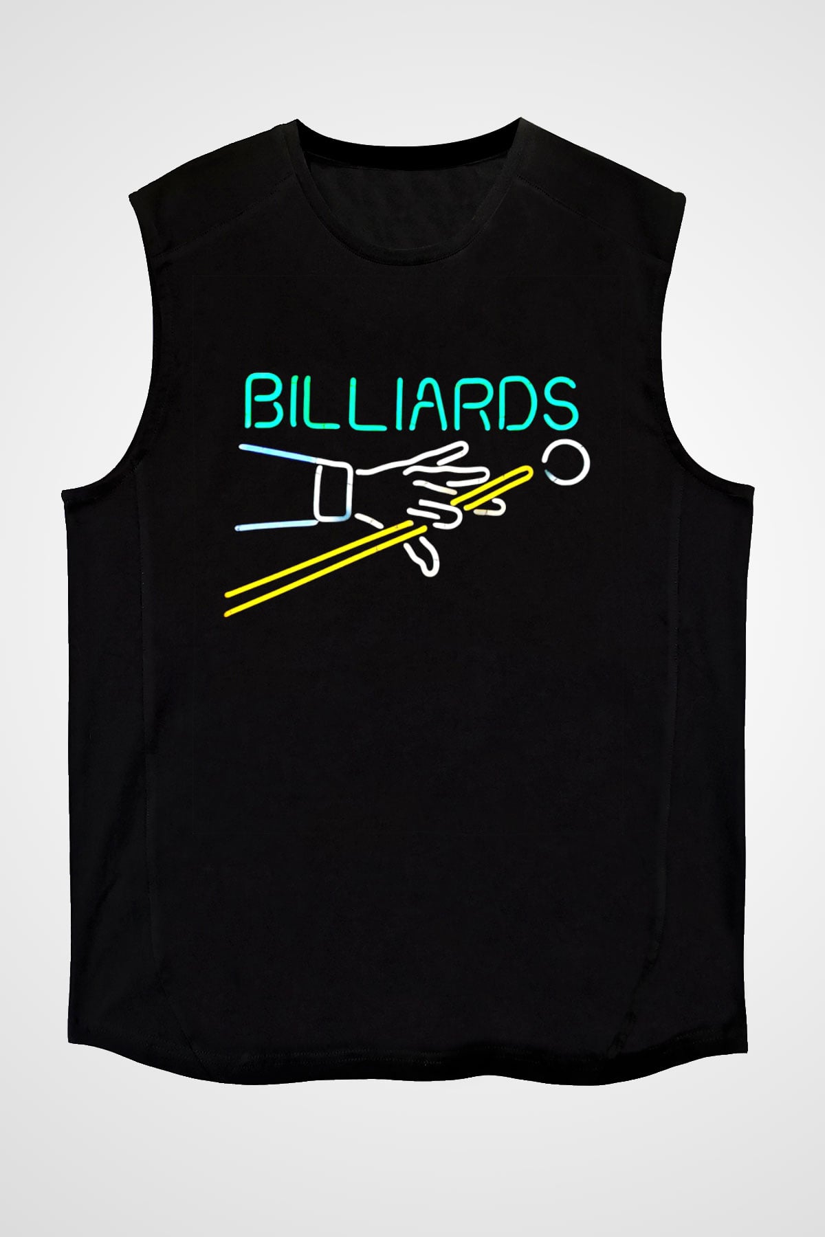 Bilardo Siyah Unisex Kolsuz Tişört