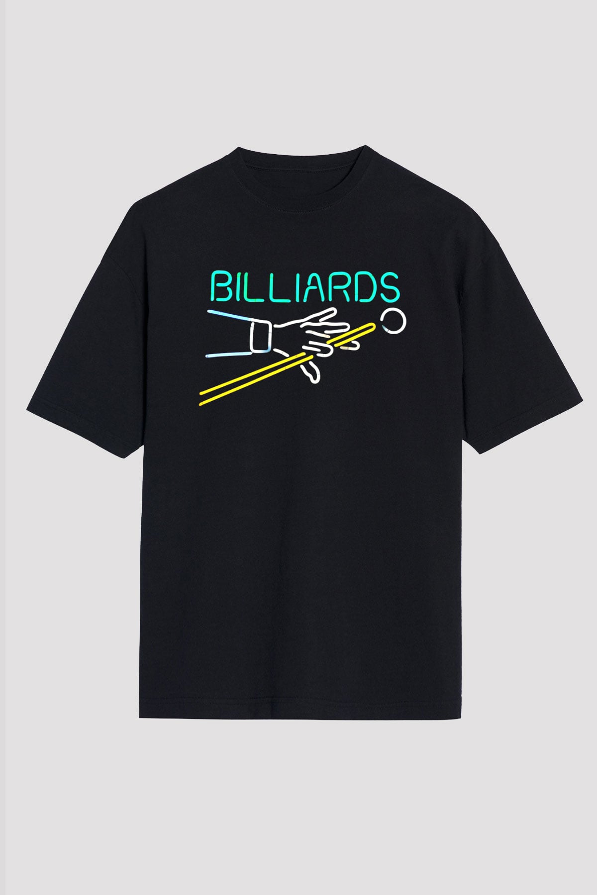 Bilardo Siyah Unisex Oversize Tişört T-Shirt