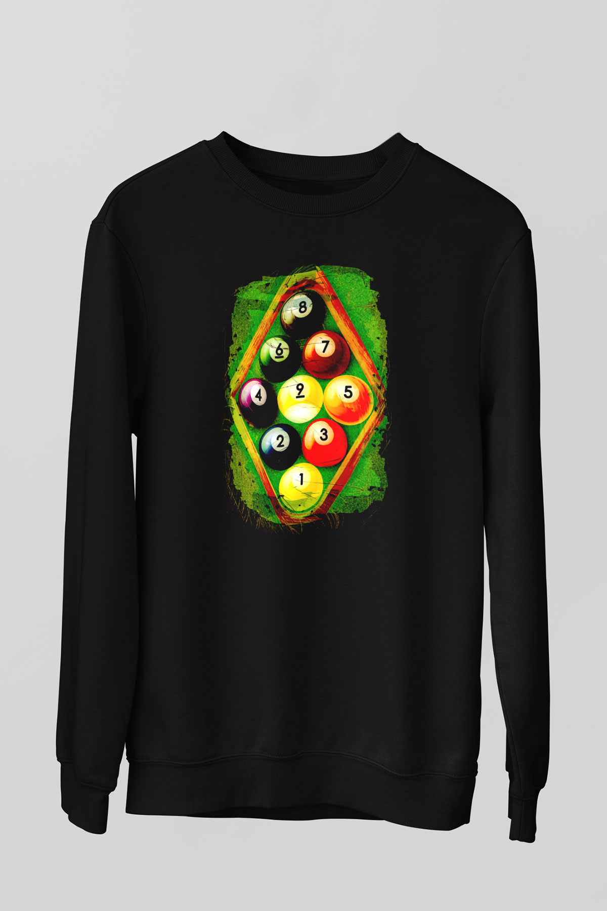 Bilardo Siyah Unisex Sweatshirt