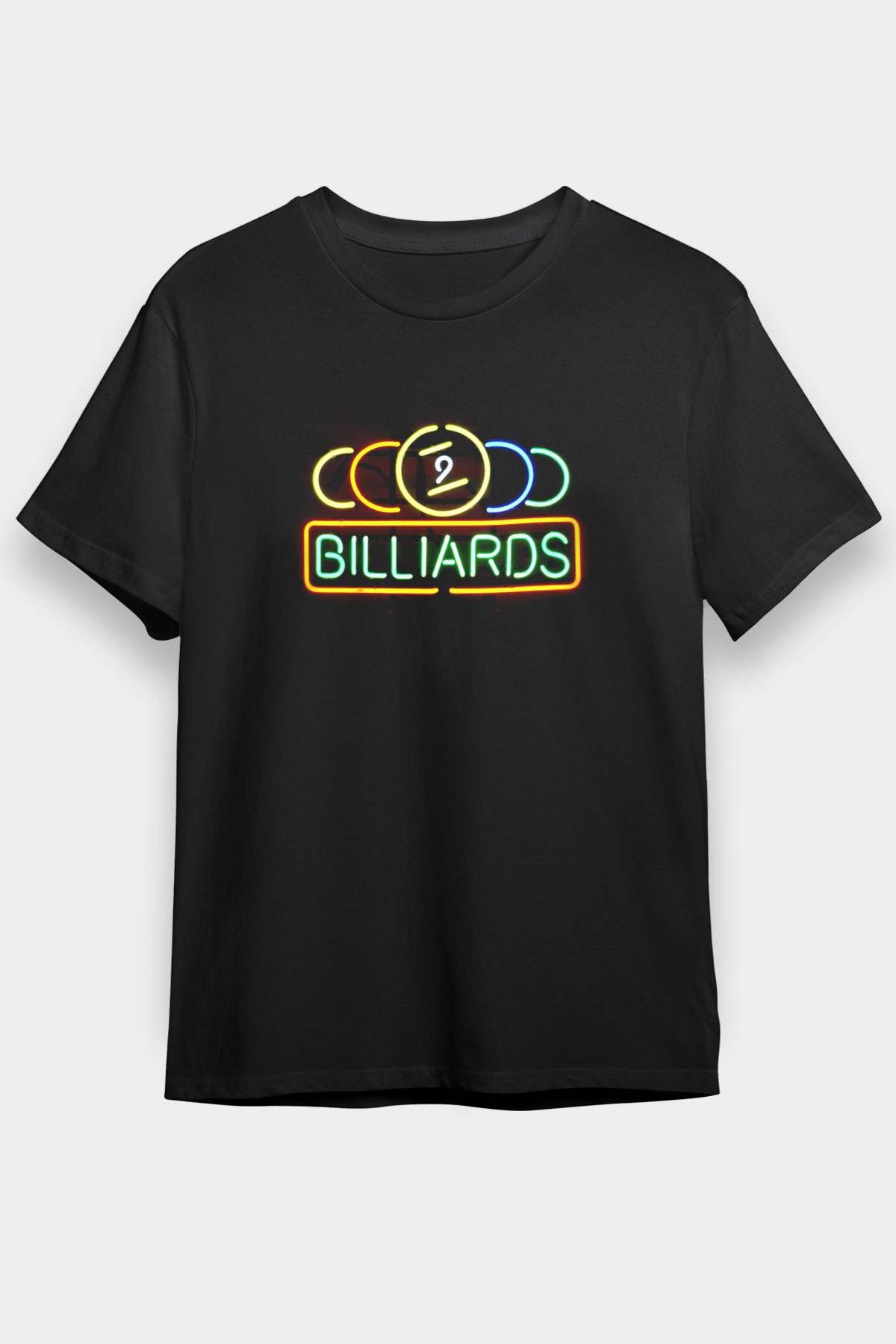 Bilardo Siyah Unisex Tişört T-Shirt - TişörtFabrikası