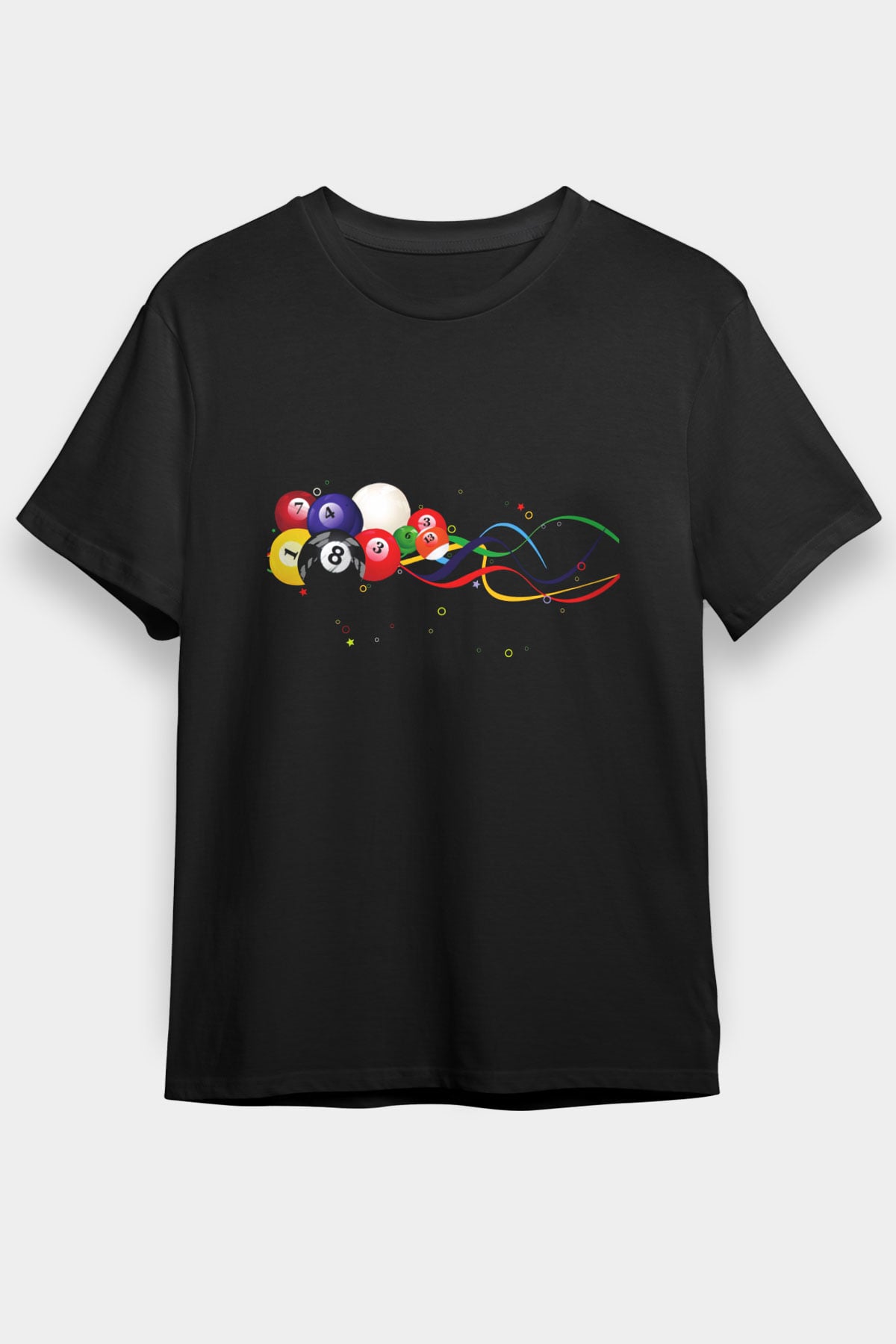 Bilardo Siyah Unisex Tişört T-Shirt - TişörtFabrikası