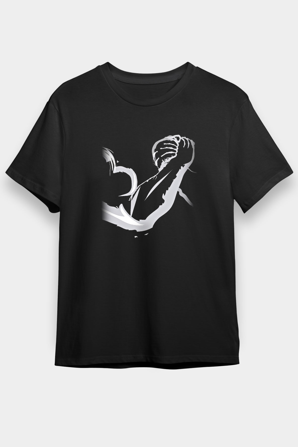 Bilek Güreşi - Arm Wrestling Baskılı Unisex Siyah Tişört - Tshirt