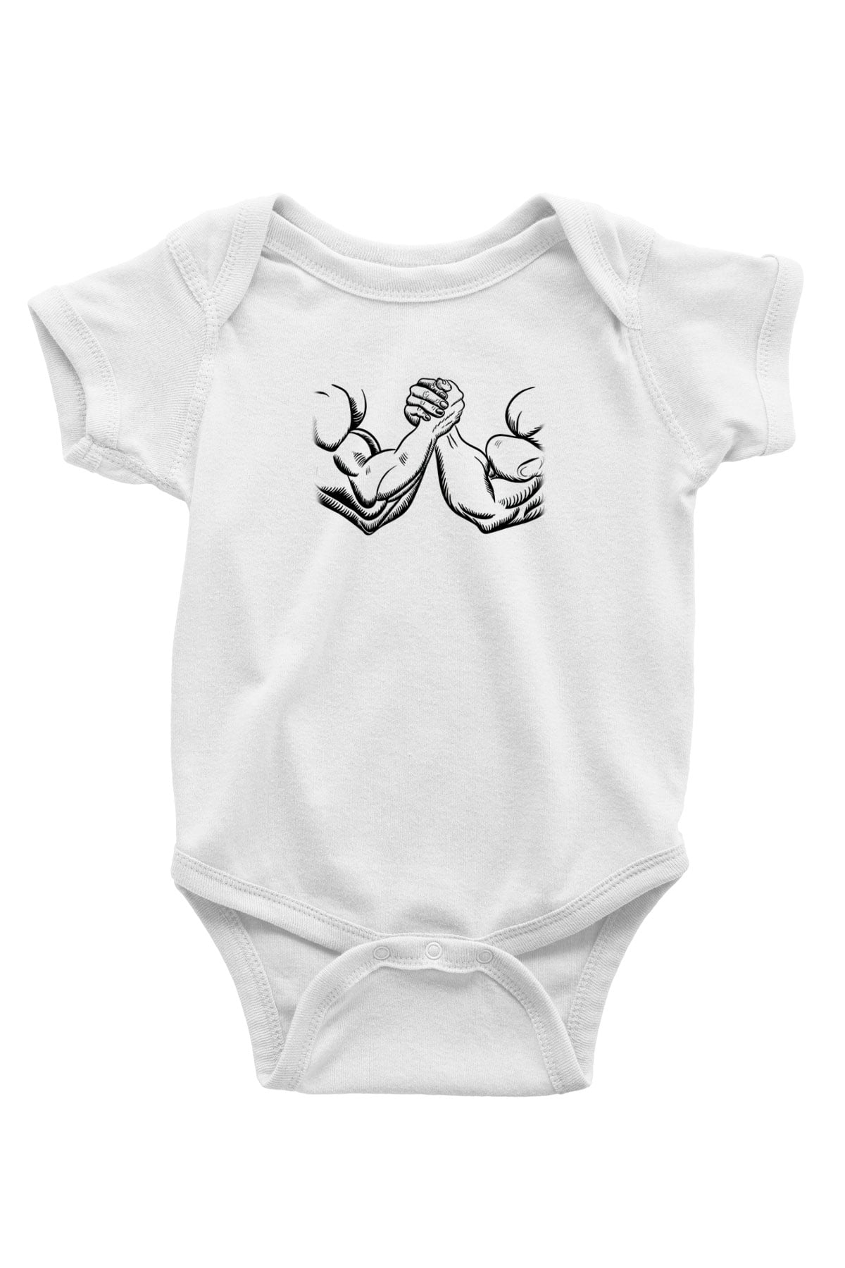 Bilek Güreşi Baskılı Beyaz Bebek Body - Zıbın