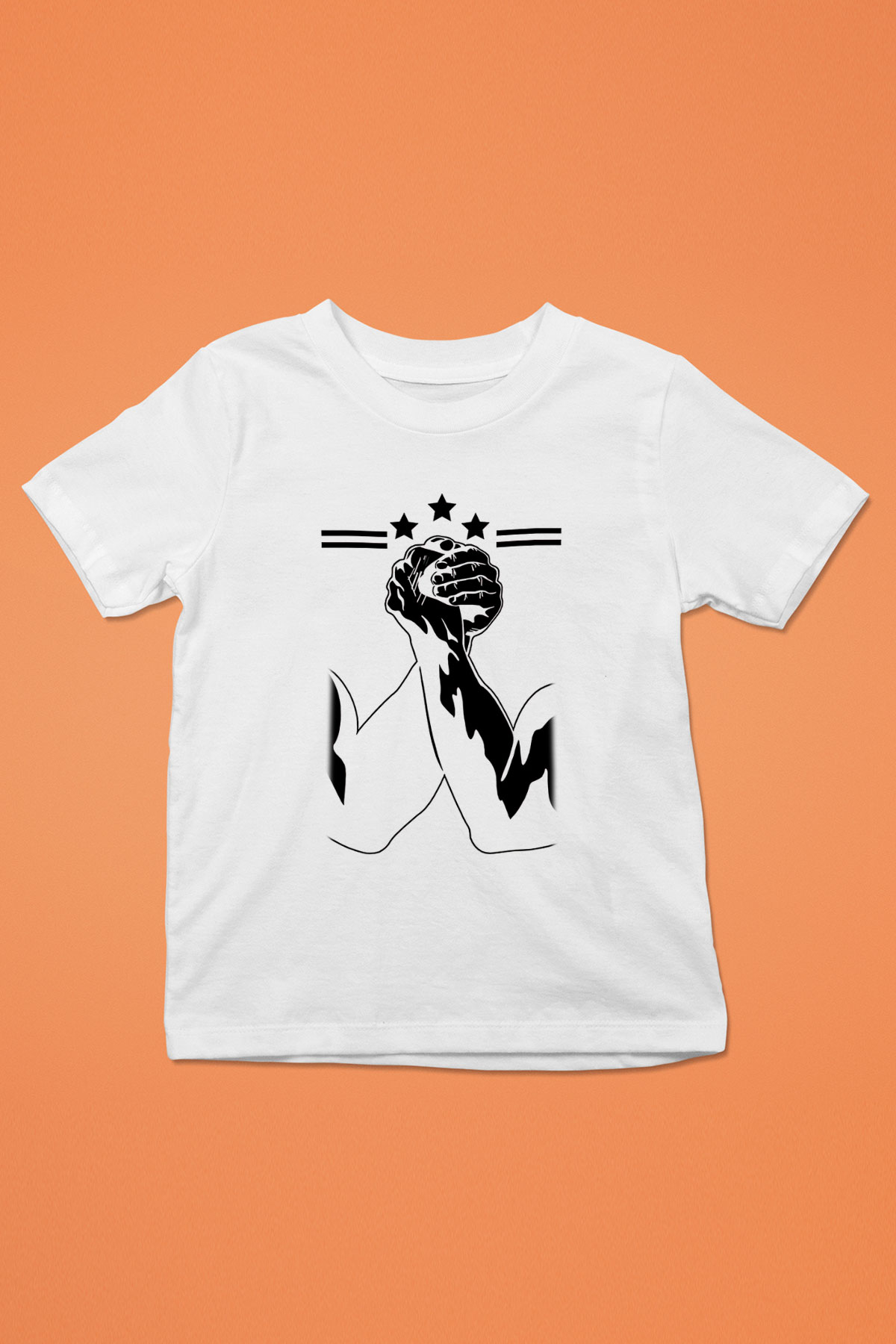 Bilek Güreşi Baskılı Unisex Beyaz Çocuk Tişört - Tshirt