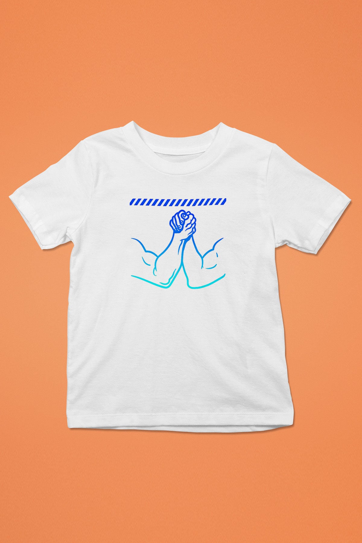Bilek Güreşi Baskılı Unisex Beyaz Çocuk Tişört - Tshirt