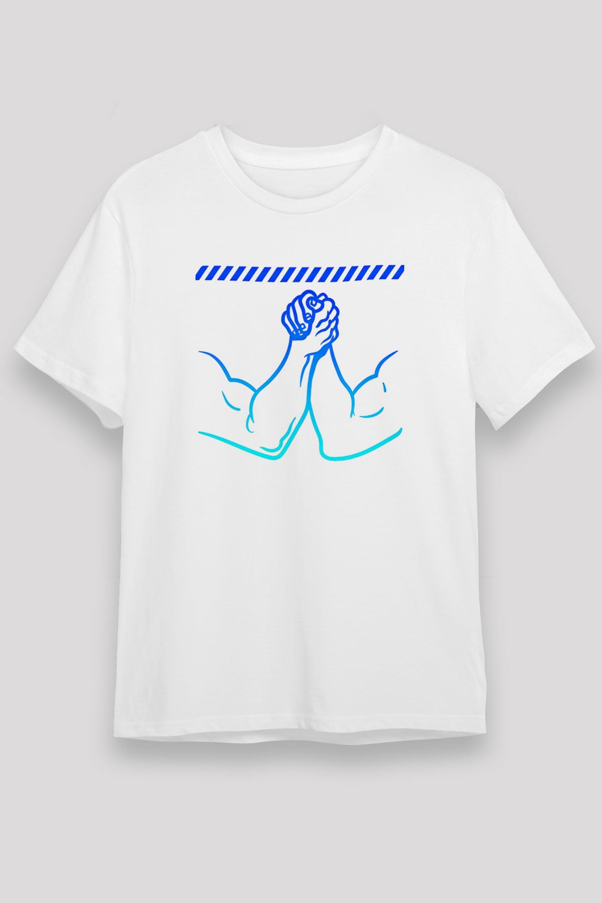 Bilek Güreşi Baskılı Unisex Beyaz Tişört - Tshirt