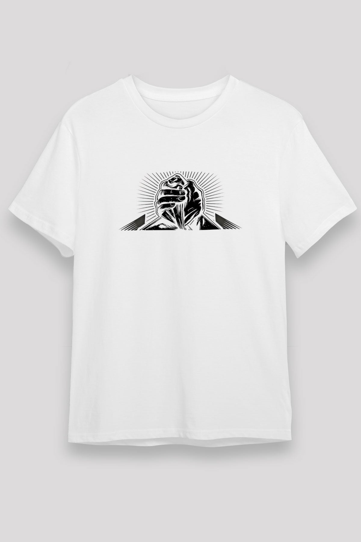 Bilek Güreşi Baskılı Unisex Beyaz Tişört - Tshirt