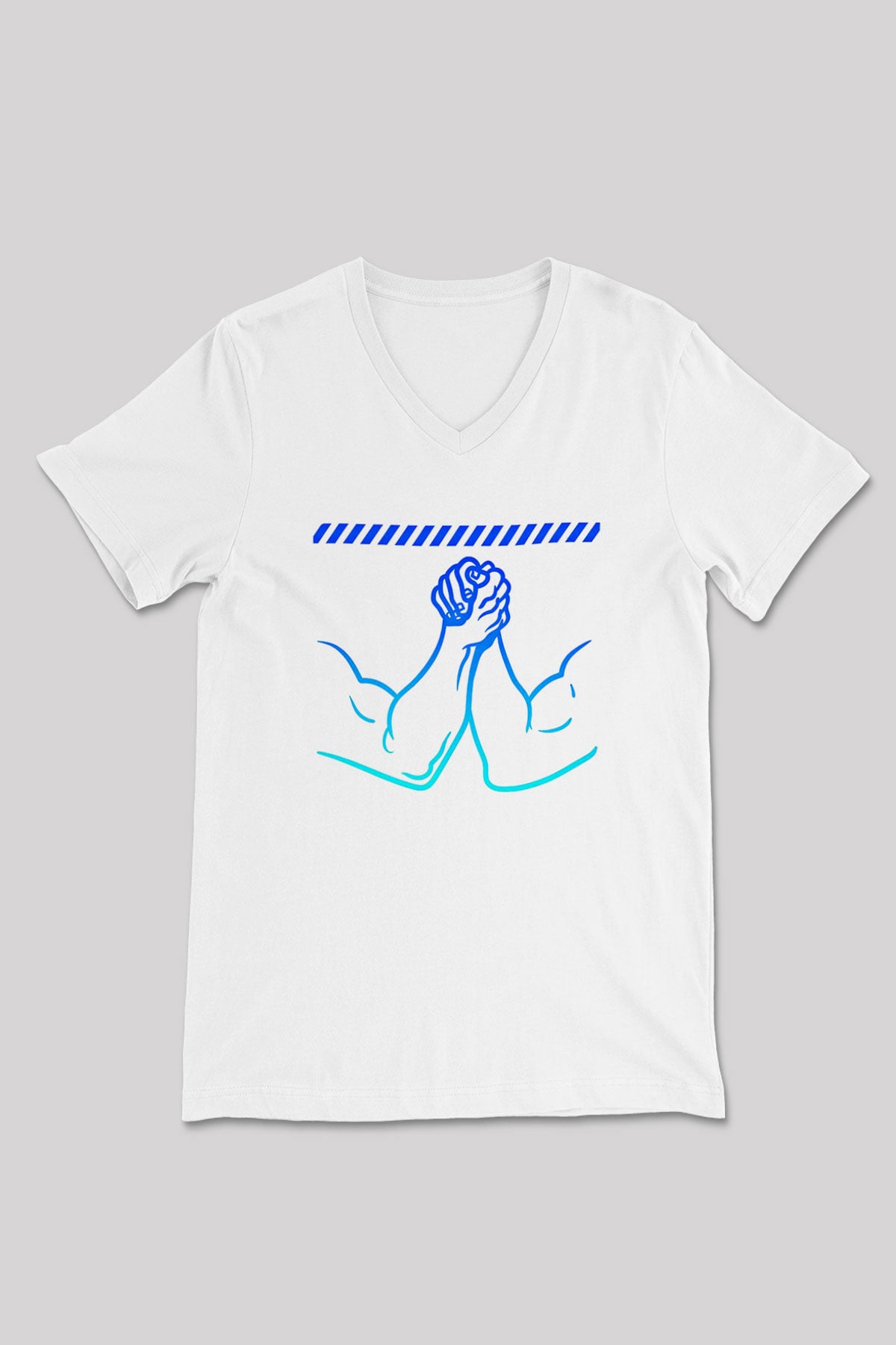 Bilek Güreşi Baskılı Unisex V Yaka Tişört - Tshirt