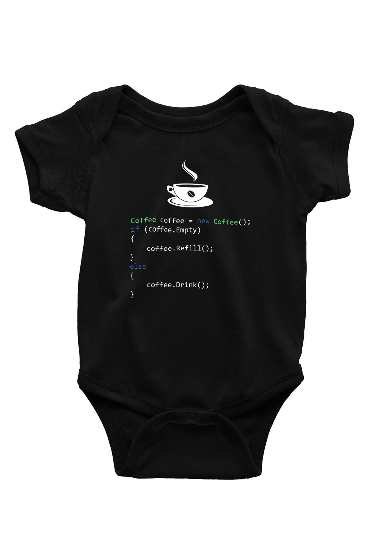 Bilgisayar programcısı Siyah Bebek Body - Zıbın