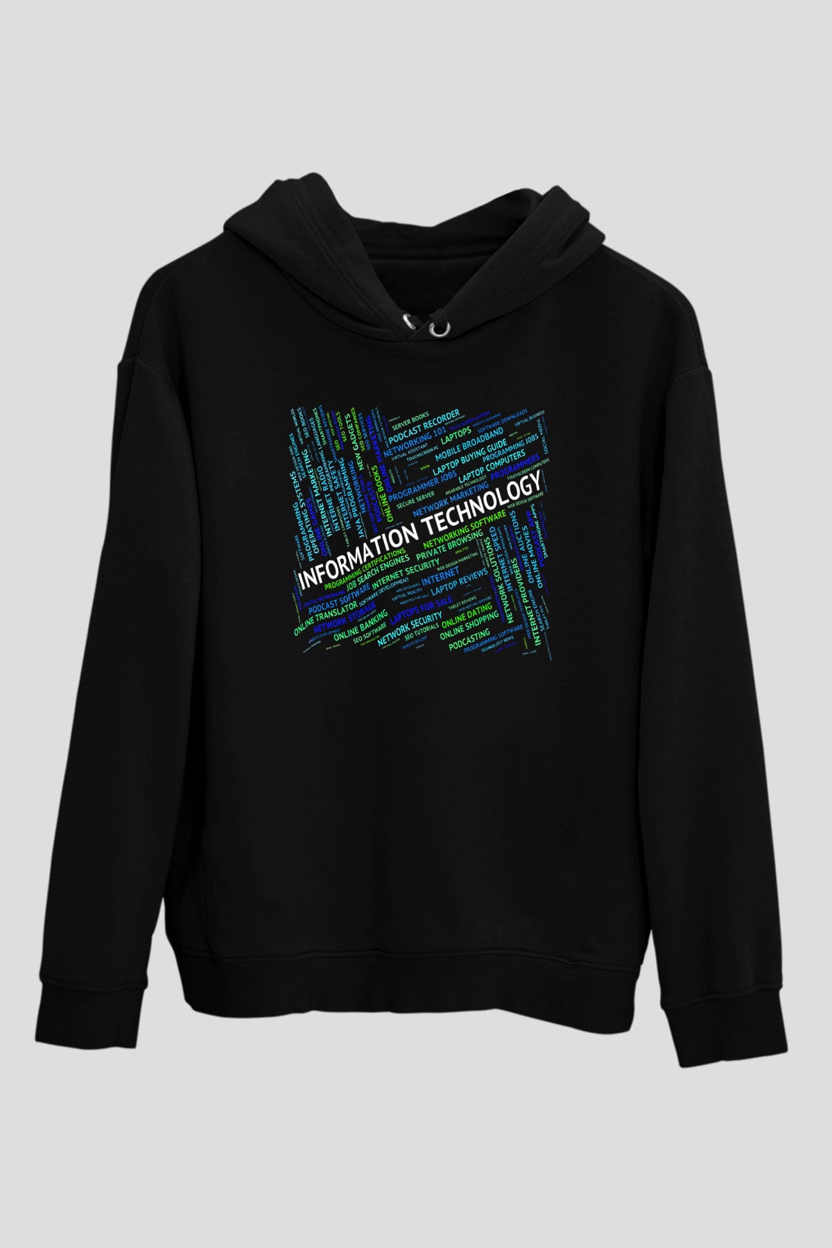 Bilgisayar programcısı Siyah Unisex Kapşonlu Sweatshirt