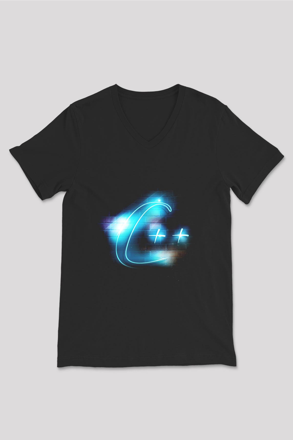 Bilgisayar programcısı Siyah Unisex V Yaka Tişört T-Shirt
