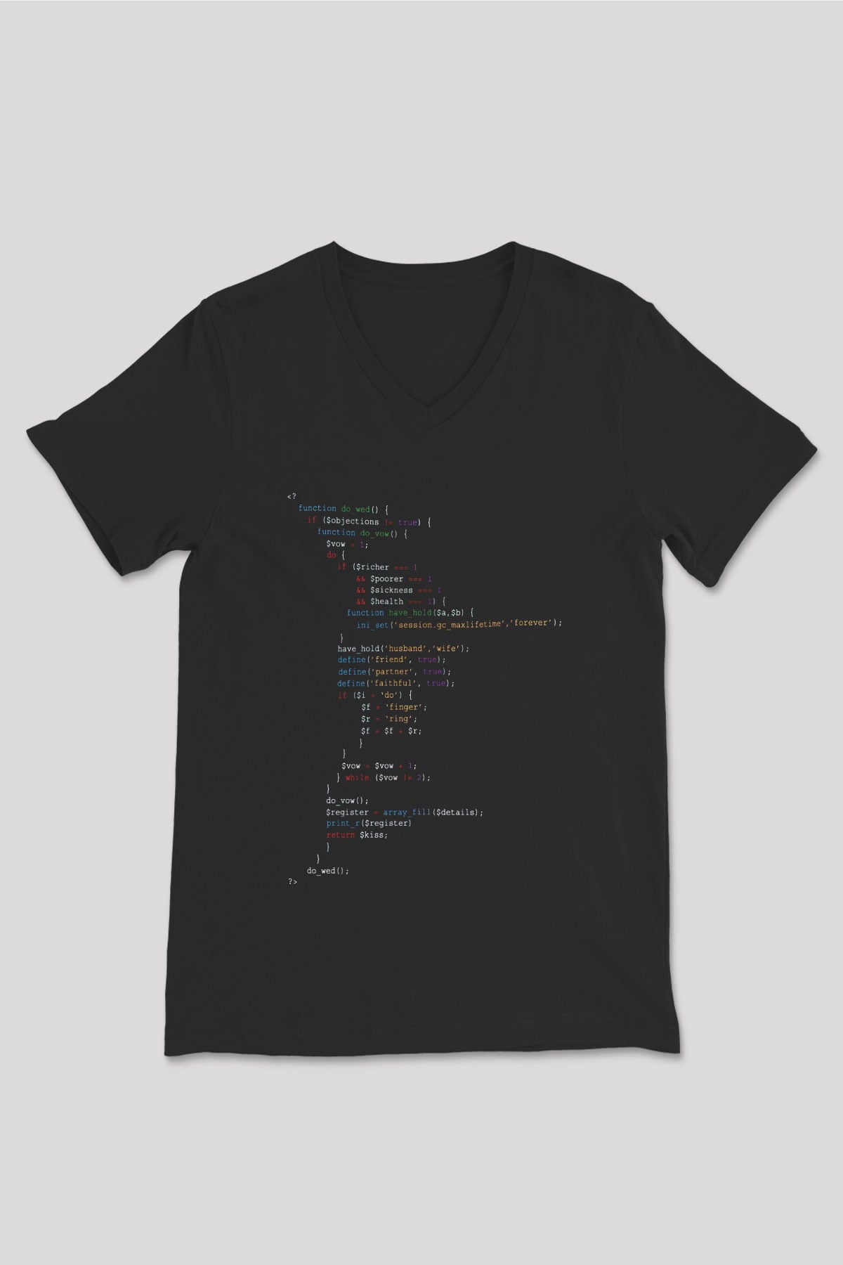 Bilgisayar programcısı Siyah Unisex V Yaka Tişört