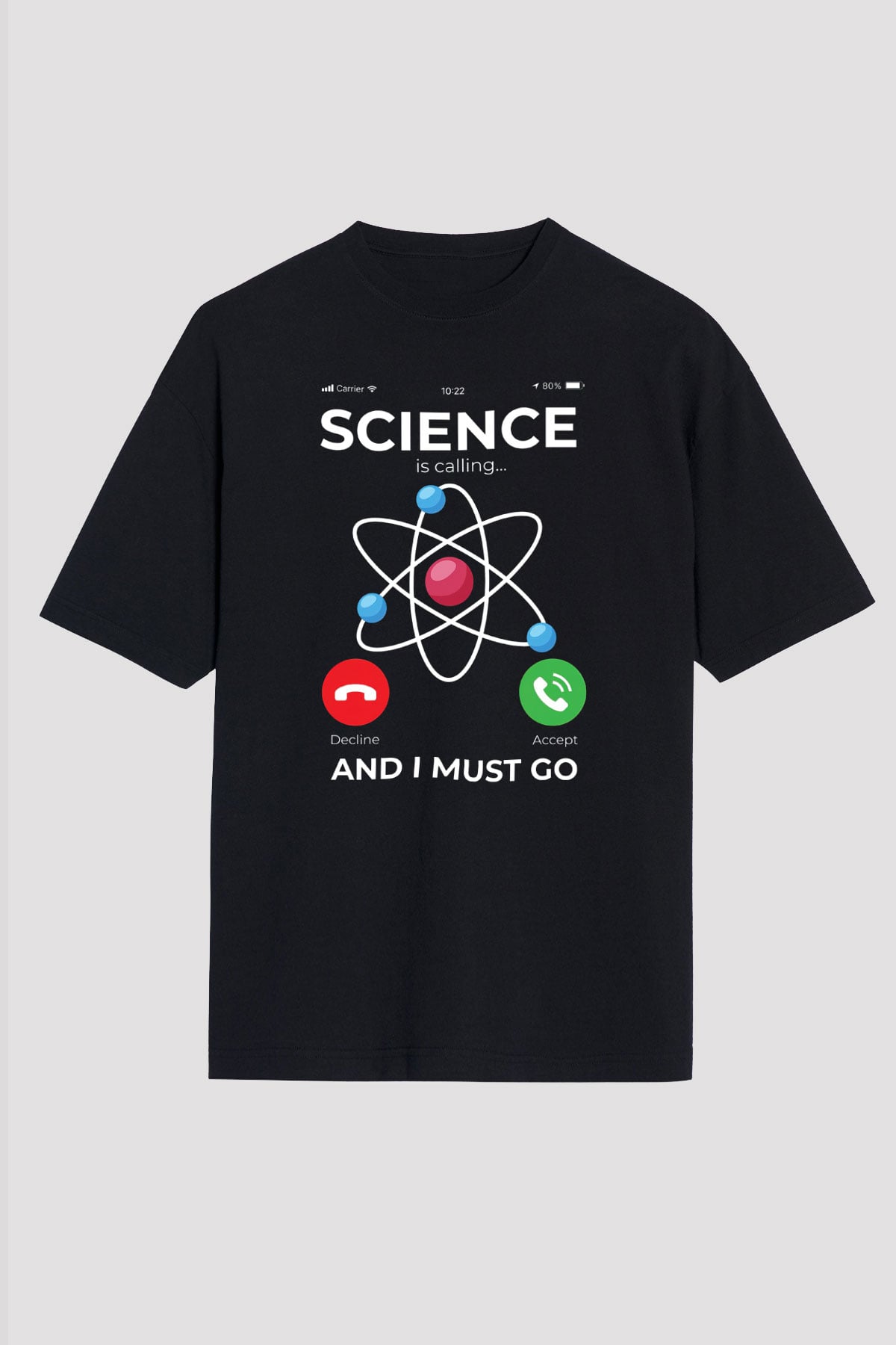 Bilim Arıyor Baskılı Unisex Oversize Tişört - Tshirt