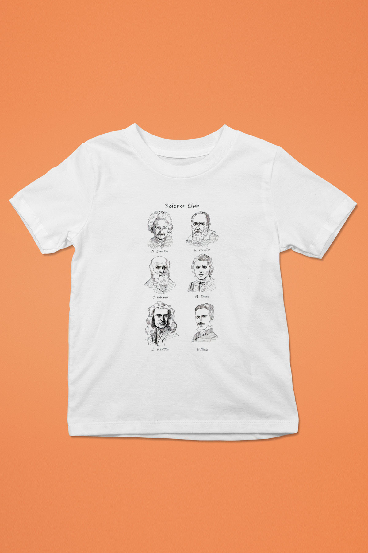 Bilim Kulübü Fizikçiler Baskılı Unisex Beyaz Çocuk Tişört