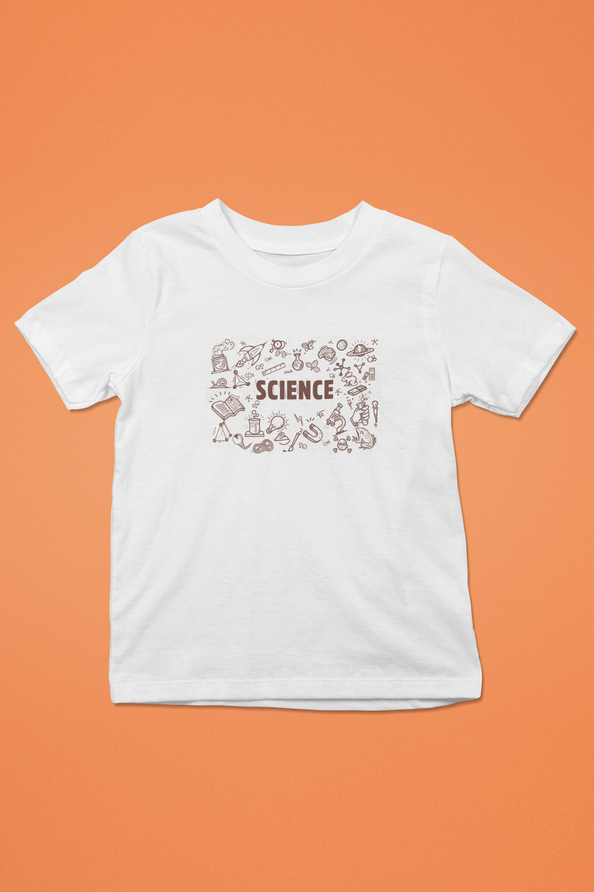 Bilim Sembolleri Baskılı Unisex Beyaz Çocuk Tişört