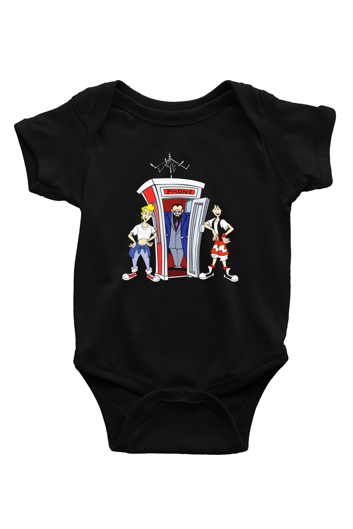 Bill and Ted's Excellent Adventure Baskılı Siyah Bebek Body - Zıbın