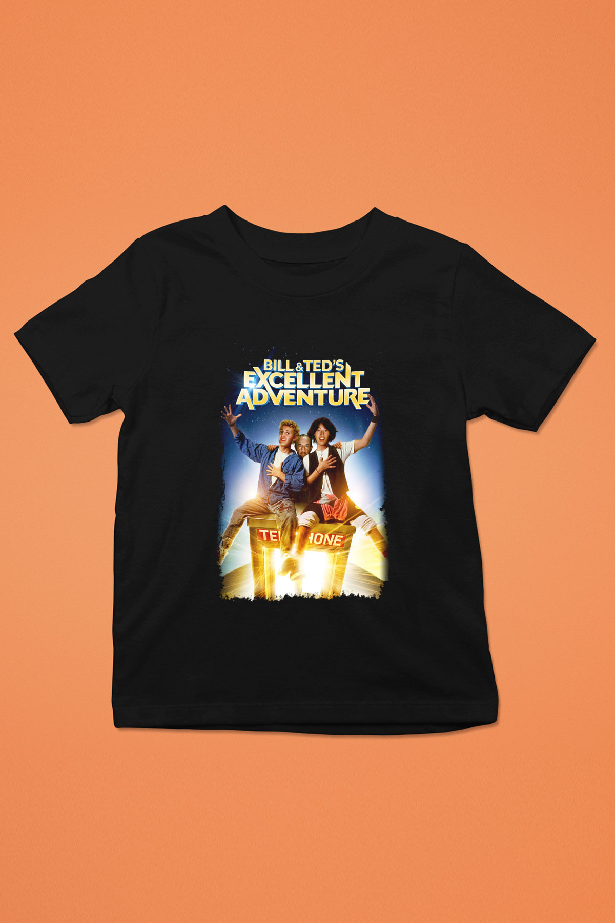 Bill and Ted's Excellent Adventure Baskılı Siyah Unisex Çocuk Tişört