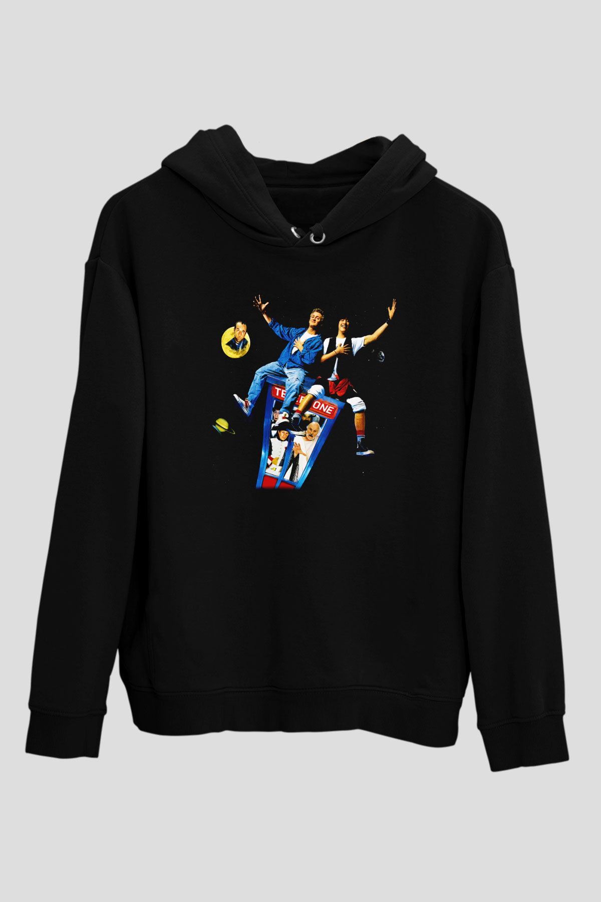 Bill and Ted's Excellent Adventure Siyah Unisex Kapüşonlu Sweatshirt