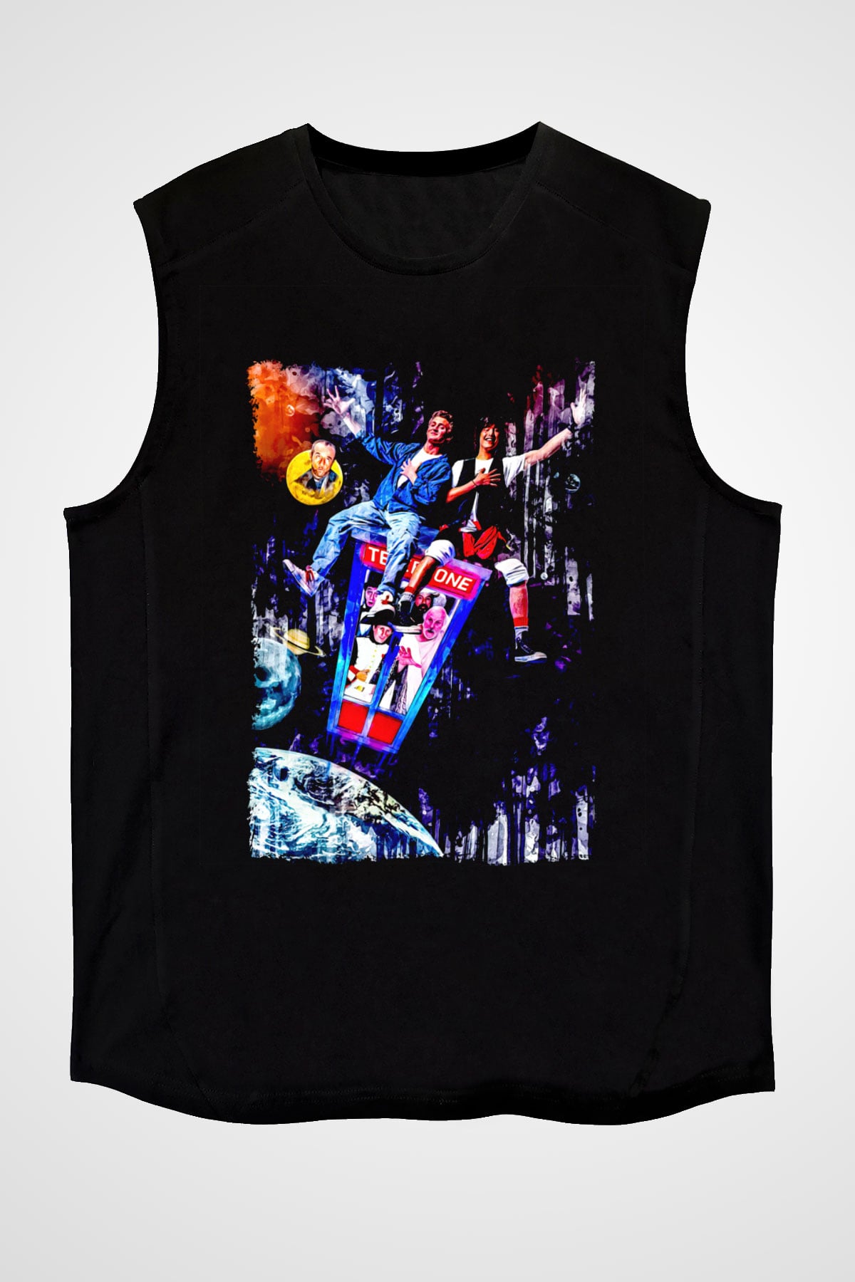 Bill and Ted's Excellent Adventure Siyah Unisex  Kolsuz Tişört