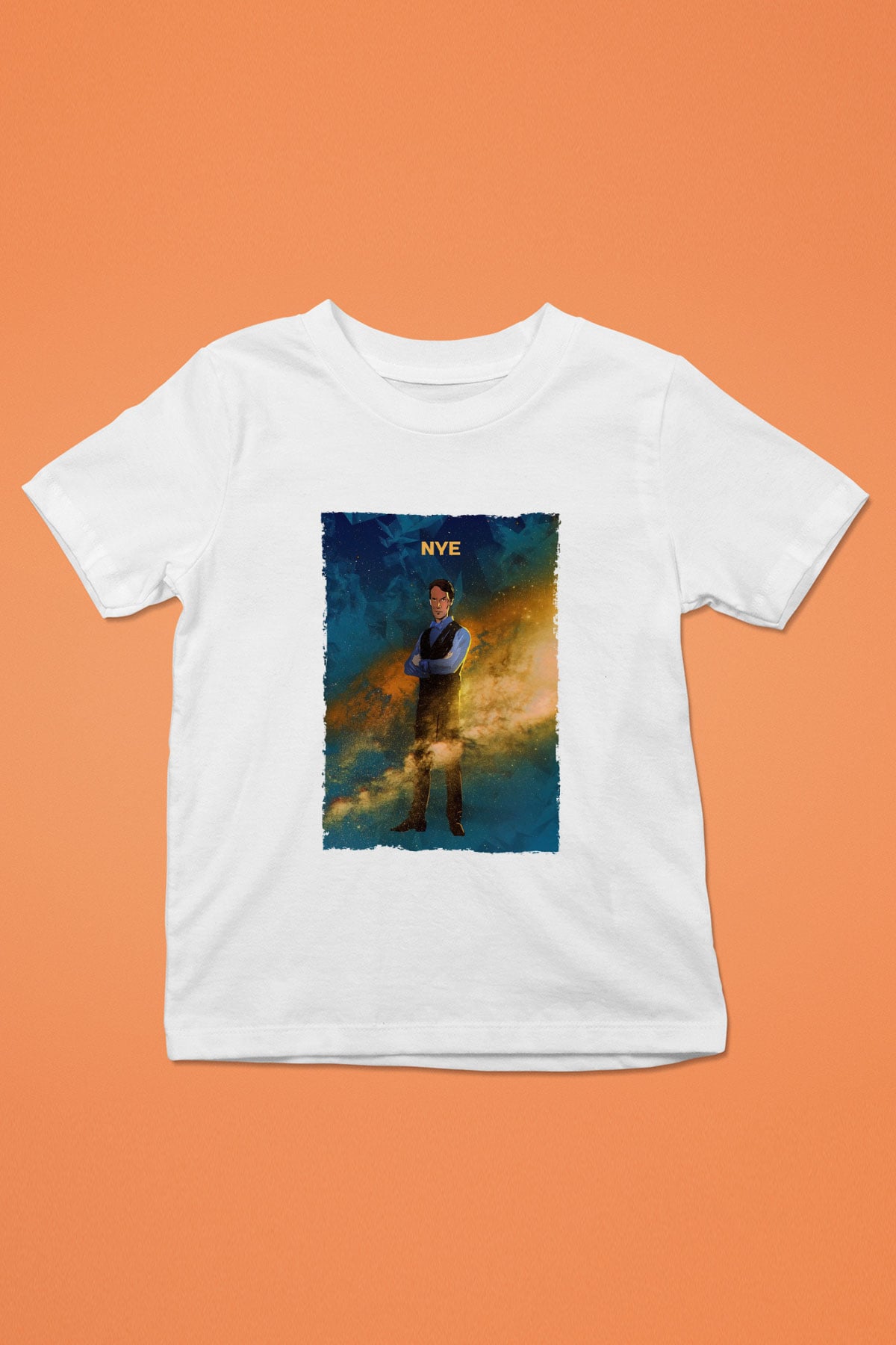 Bill Nye Baskılı Unisex Beyaz Çocuk Tişörtü - Tshirt
