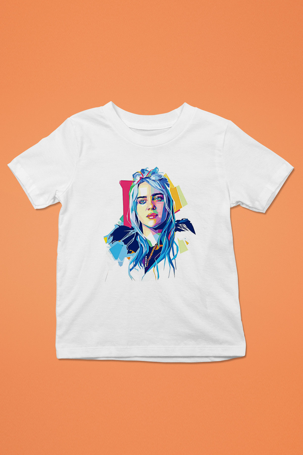 Billie Eilish Baskılı Beyaz Unisex Beyaz Çocuk Tişört - Tshirt