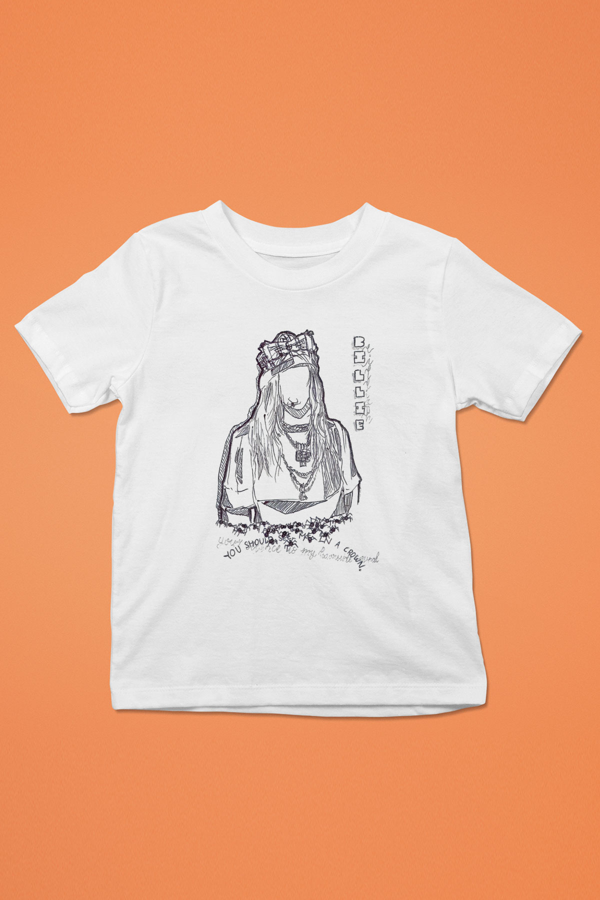 Billie Eilish Baskılı Beyaz Unisex Beyaz Çocuk Tişört - Tshirt