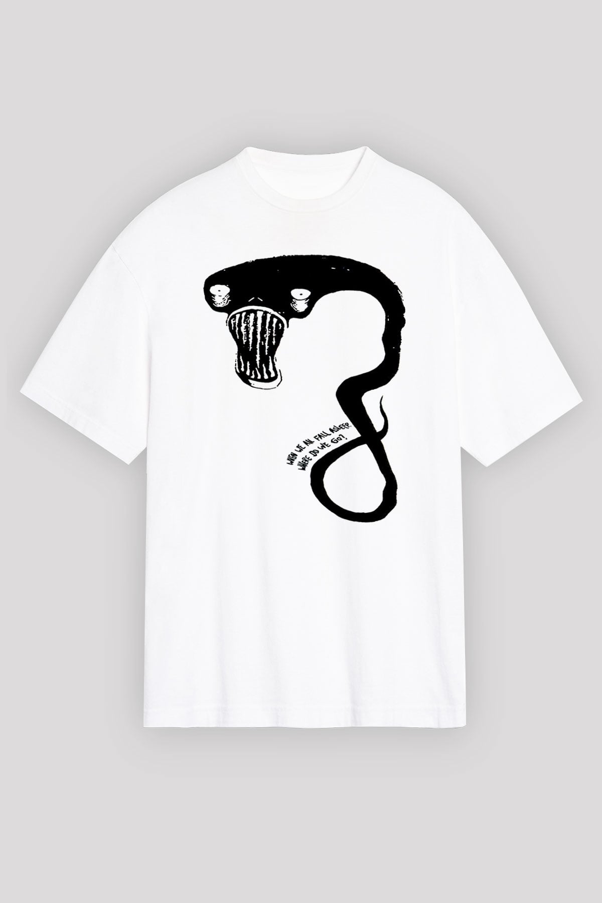 Billie Eilish Baskılı Beyaz Unisex Oversize Tişört - Tshirt
