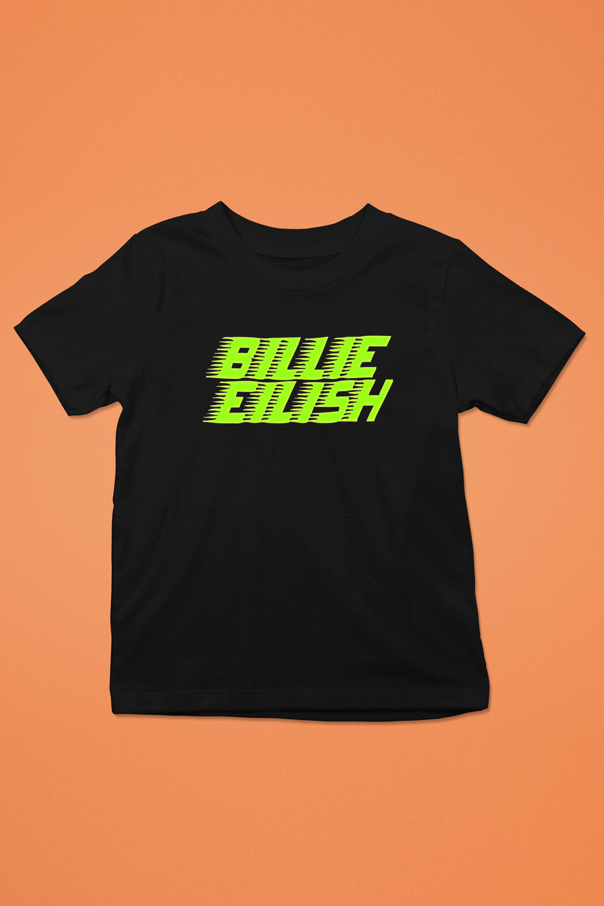 Billie Eilish Baskılı Unisex Siyah Çocuk Tişört - Tshirt