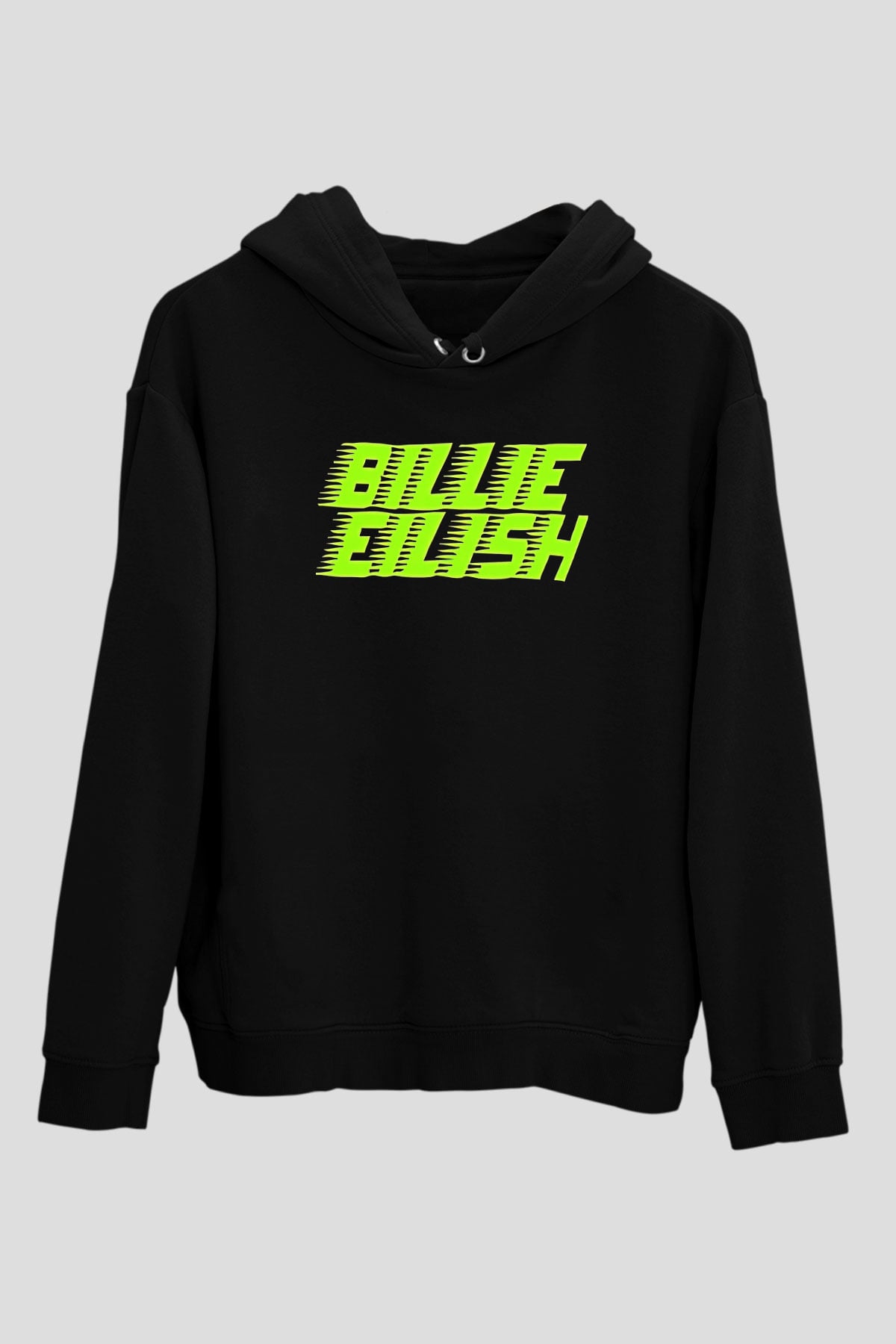 Billie Eilish Baskılı Unisex Siyah Hoodie